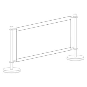Replacement Café Barrier Banners made in R-099 Blanco/White Acrylic Canvas Café barrier banners made from Recasens acrylic canvas are banners designed for use in cafes, restaurants, and other similar establishments.