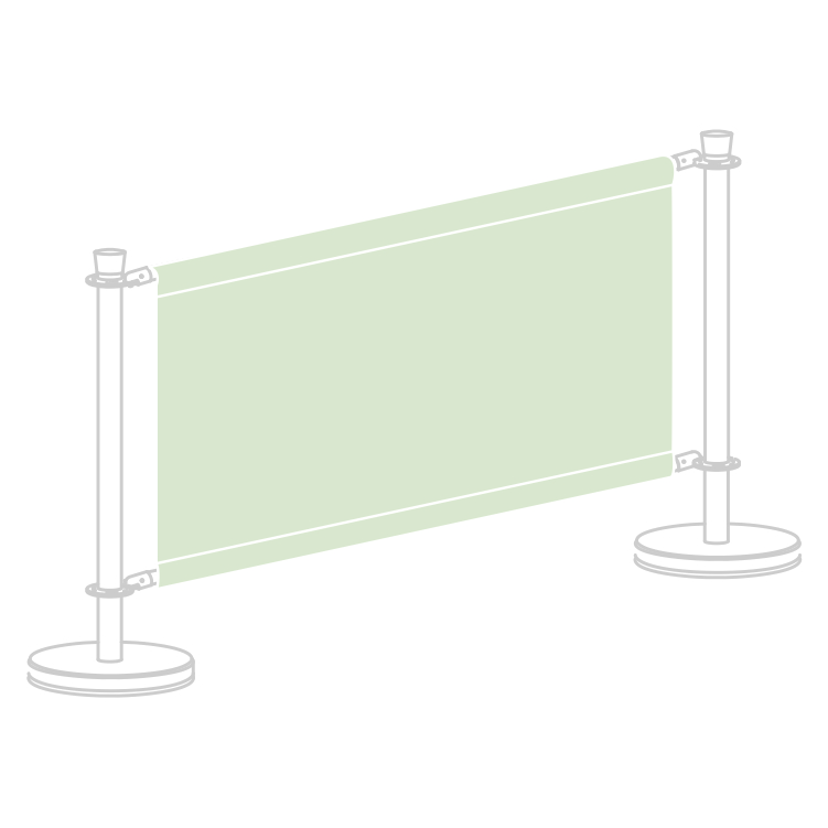 Replacement Café Barrier Banners made in R-122 Lino/Seashell Acrylic Canvas Café barrier banners made from Recasens acrylic canvas are banners designed for use in cafes, restaurants, and other similar establishments. They are made from a high-quality acrylic canvas material, which is durable and weather-resistant, making them ideal for use in outdoor environments. Parker Masters Ltd.'s banners are designed to be hung from café barriers, providing an attractive and eye-catching display that can be used to promote products, services, or events. The use of acrylic canvas material ensures that the banners are lightweight and easy to handle, making them quick and simple to install and remove.