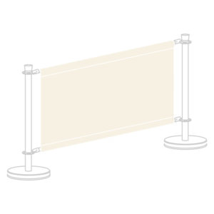 Replacement Printed Café Barrier Banners made in R-317 Haya/Beech Acrylic Canvas Café barrier banners made from Recasens acrylic canvas are banners designed for use in cafes, restaurants, and other similar establishments.