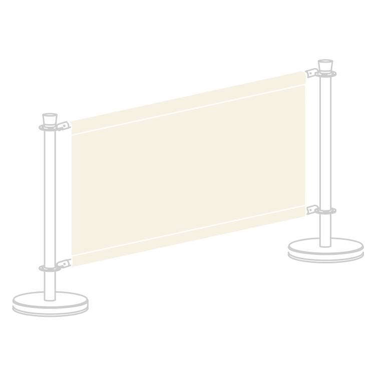 Replacement Printed Café Barrier Banners made in R-317 Haya/Beech Acrylic Canvas Café barrier banners made from Recasens acrylic canvas are banners designed for use in cafes, restaurants, and other similar establishments.