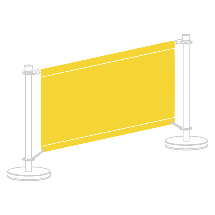 Replacement Café Barrier Banners made in R-554 Amarillo/Yellow Acrylic CanvasCafé barrier banners made from Recasens acrylic canvas are banners designed for use in cafes, restaurants, and other similar establishments.