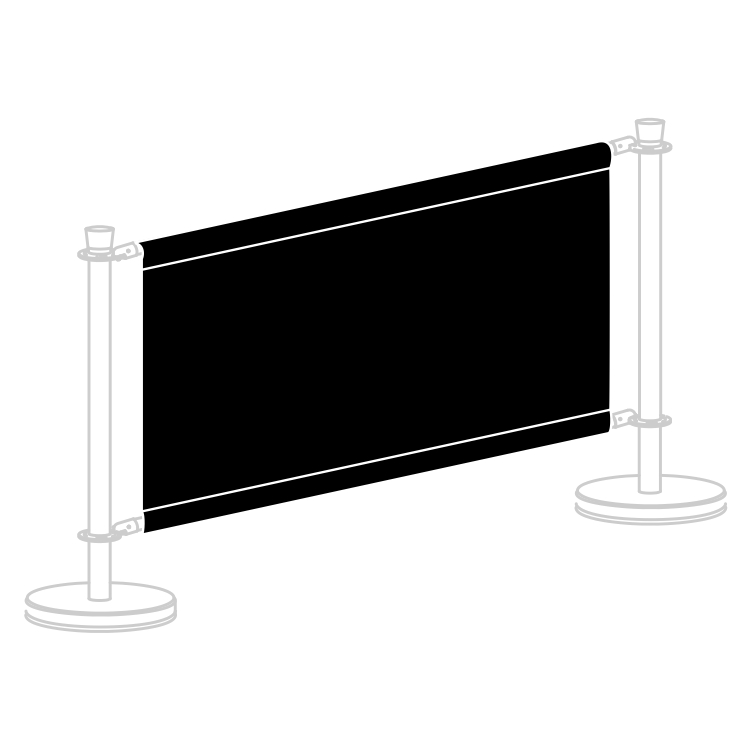 Blank Top & Bottom Pocket Replacement R-103 Black Café Banner. Made from Recasens Acrylic Canvas