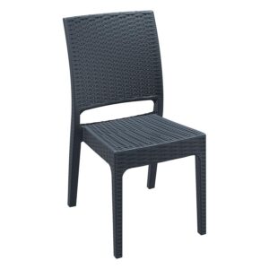 The four armchairs feature a wicker woven look which adds texture to the chair and matches the design of the table making it a stylish option for an outdoor setting.