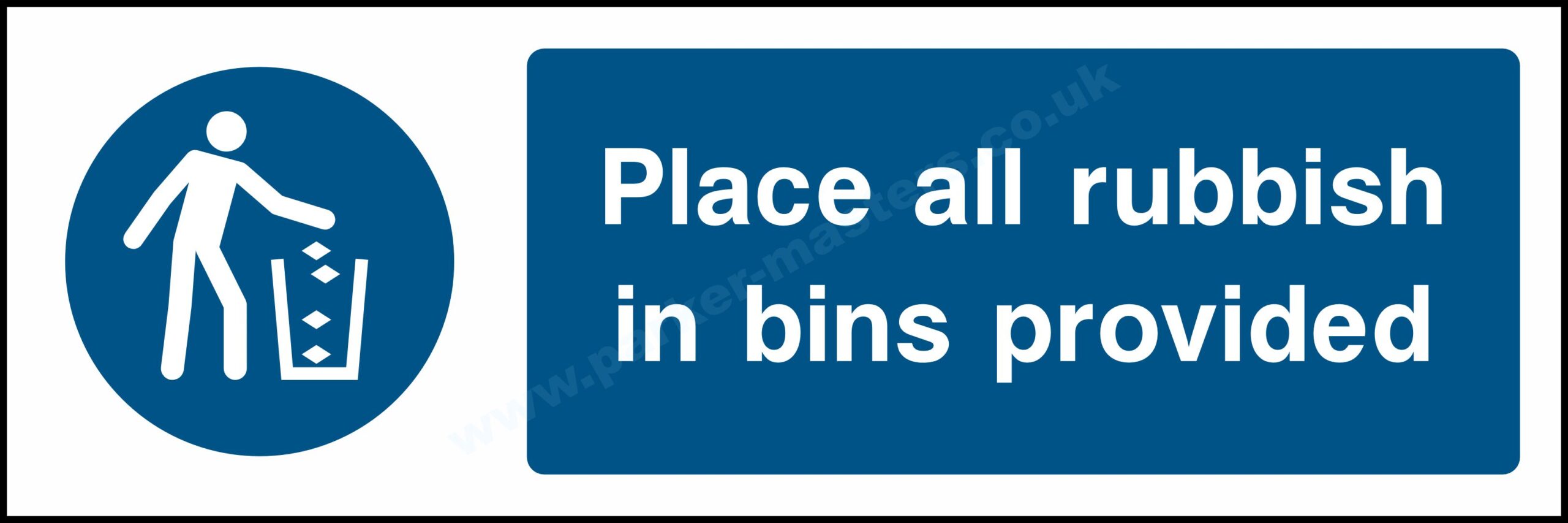 Safety Signs Mandatory Machinery & General Place All Rubbish In Bins Provided.