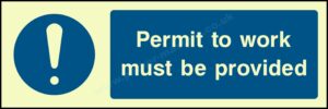Safety Signs Mandatory Machinery & General Permit To Work Must Be Provided.