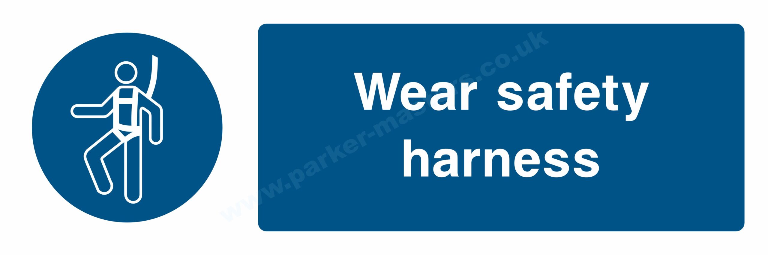 Safety Signs Mandatory Machinery & General. Wear safety harness.