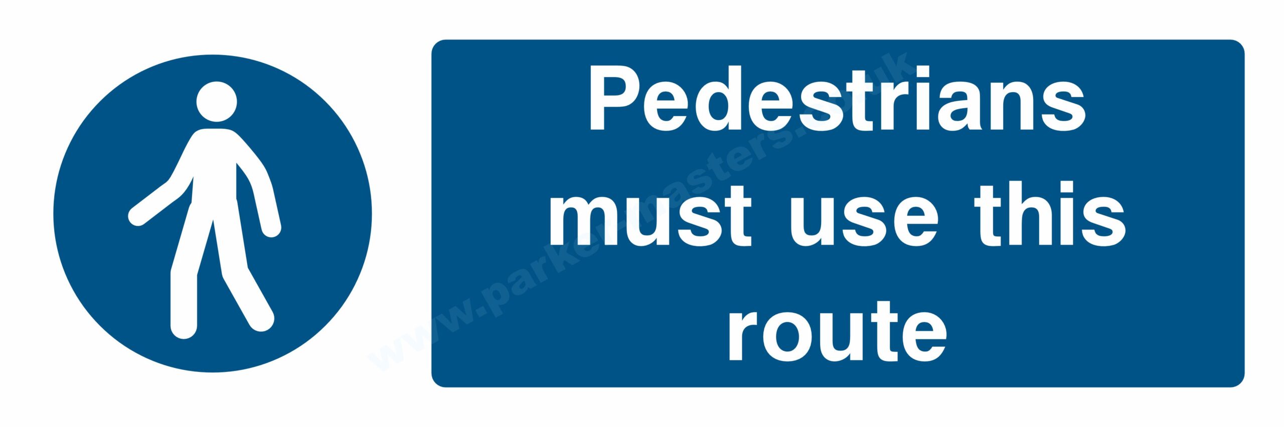 Safety Signs Mandatory Machinery & General. Pedestrians must use this route.