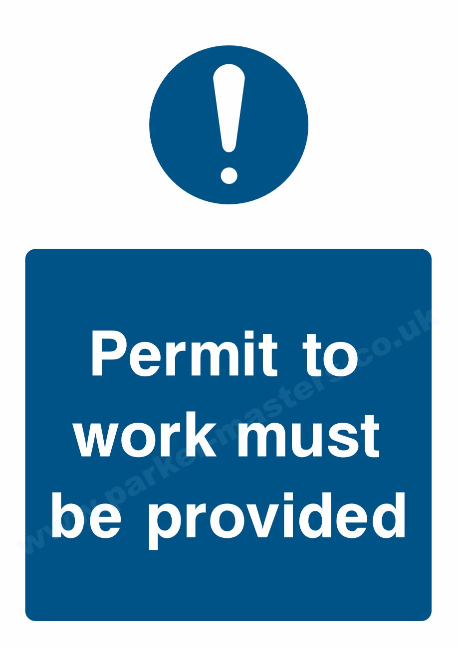 Permit to Work Must be Provided (Portrait)