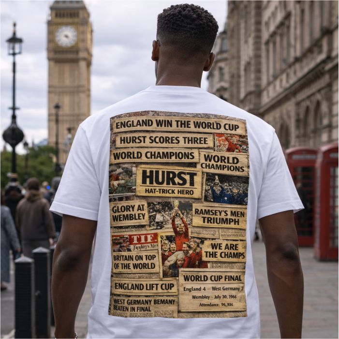 Hurst Hat-Trick Hero - Men's England 2026 World Cup T-Shirt - Image 4